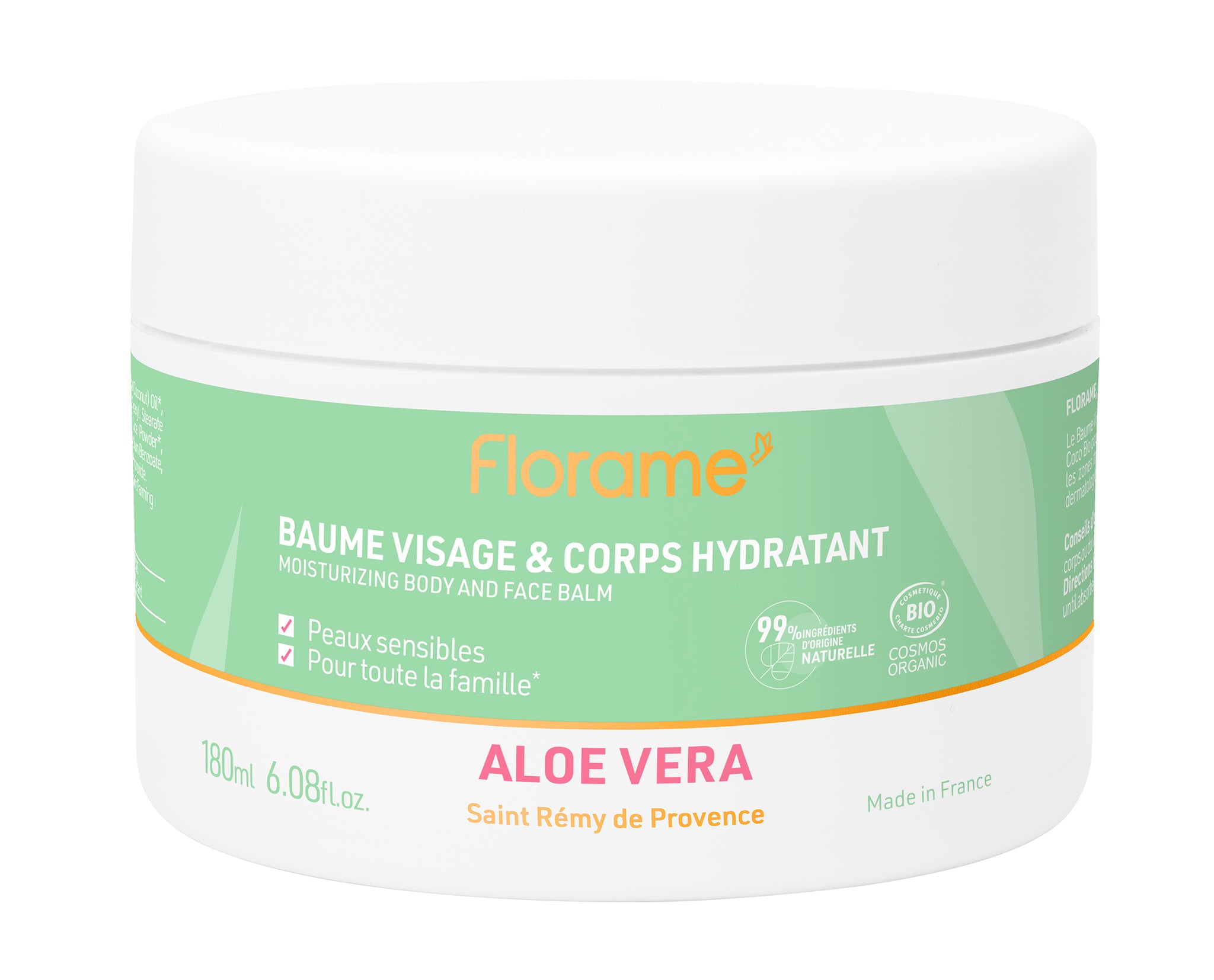 FLORAME Aloe Vera Moisturizing Face and Body Balm 有機蘆薈極潤修護軟膏[180ml]