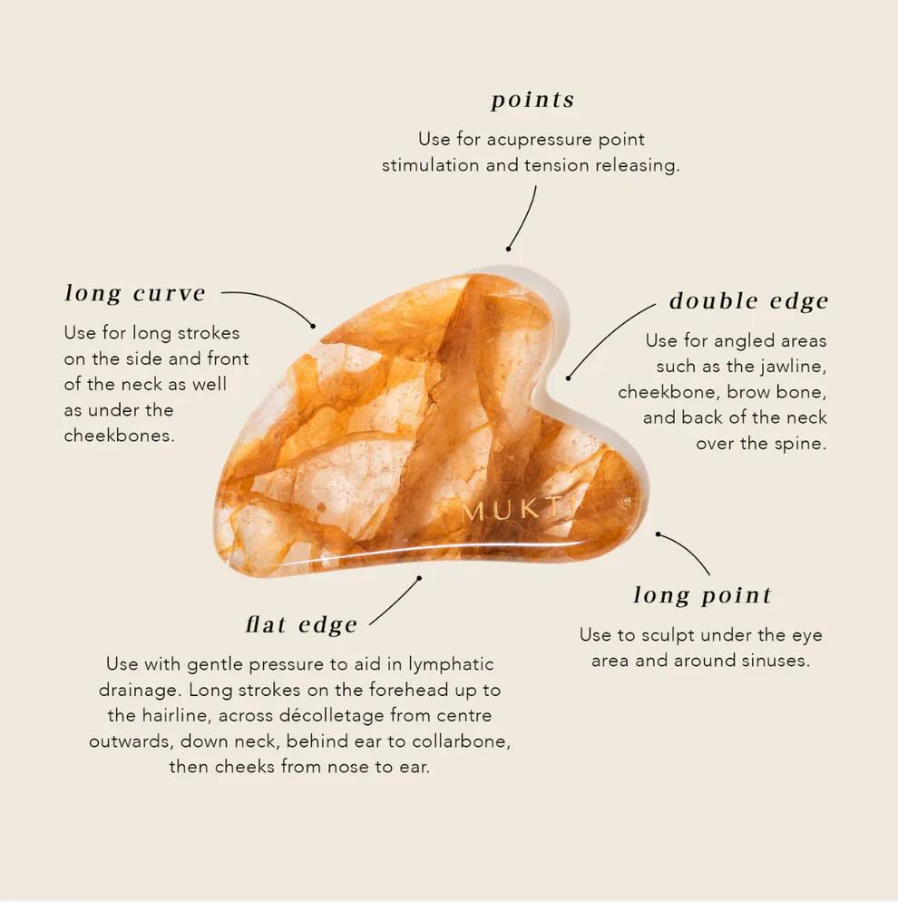 MUKTI Citrine GuaSha 黃水晶排毒刮痧板