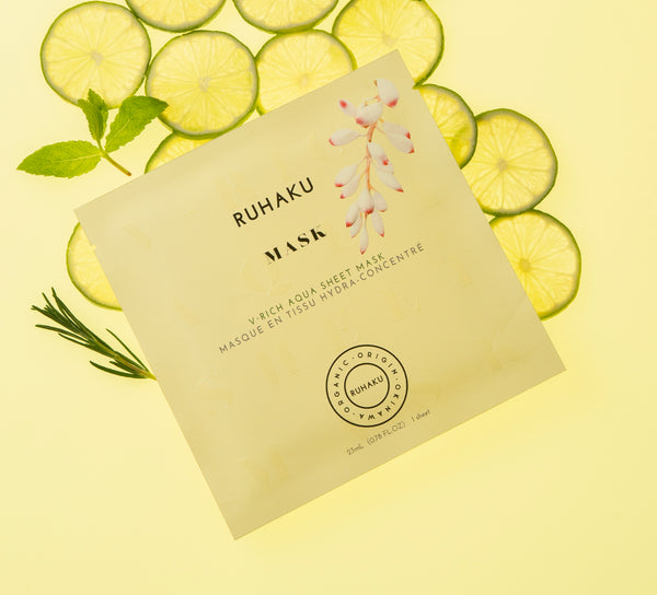 RUHAKU V-Rich Aqua Sheet Mask 沖繩香檸維他命美白面膜 [5pcs]